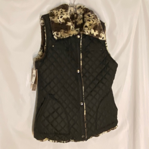 NW KC Collections Reversible Leopard Vest Sz 1X - Picture 10 of 16